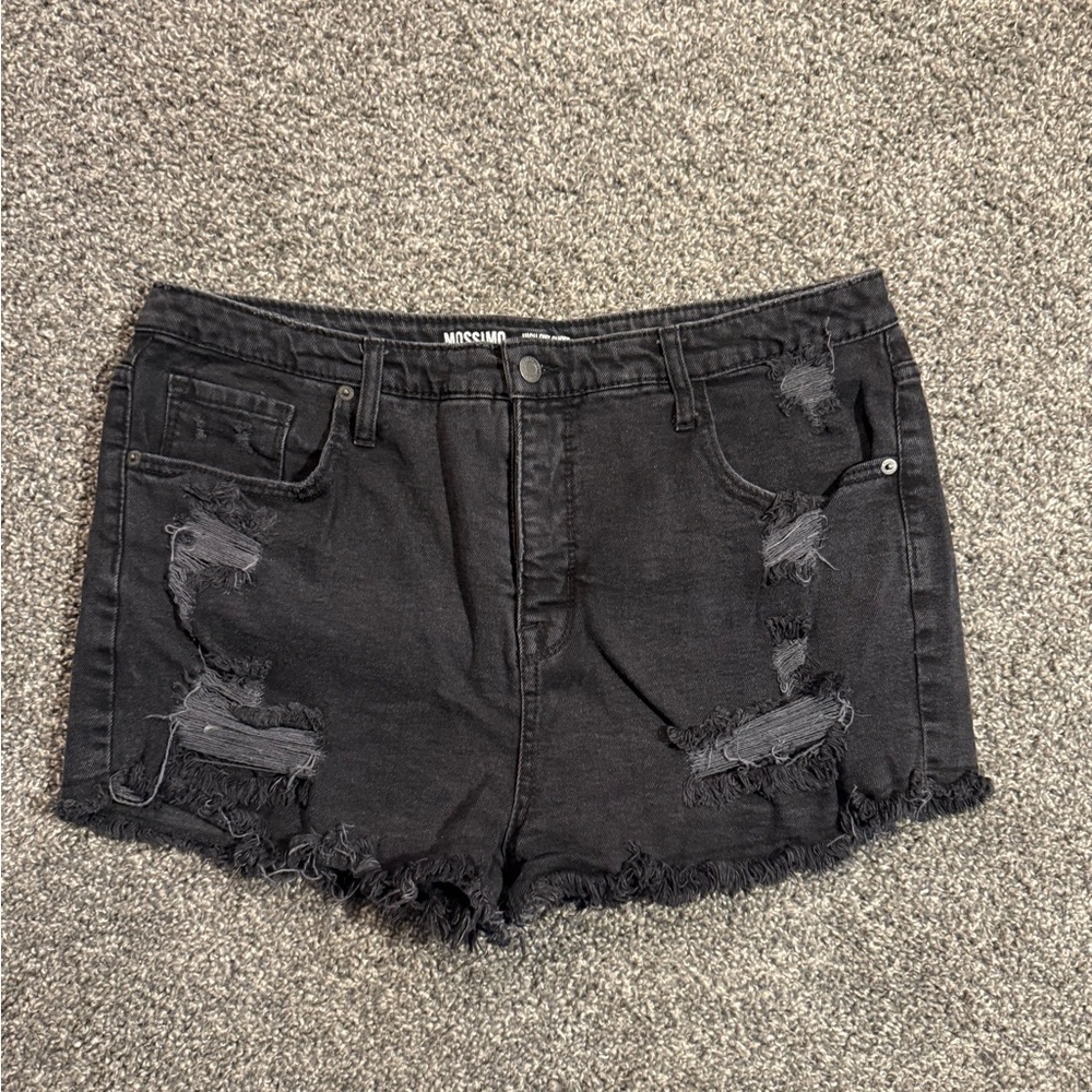 Mossimo Supply Co. Black Ripped Jean Shorts
